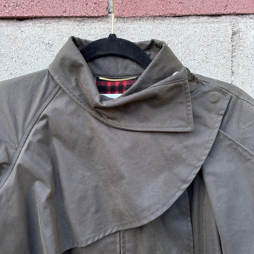 Saint Laurent Women’s Waxed Cotton Military Parka Jacket Army Green Sz 36 - Picture 3 of 12